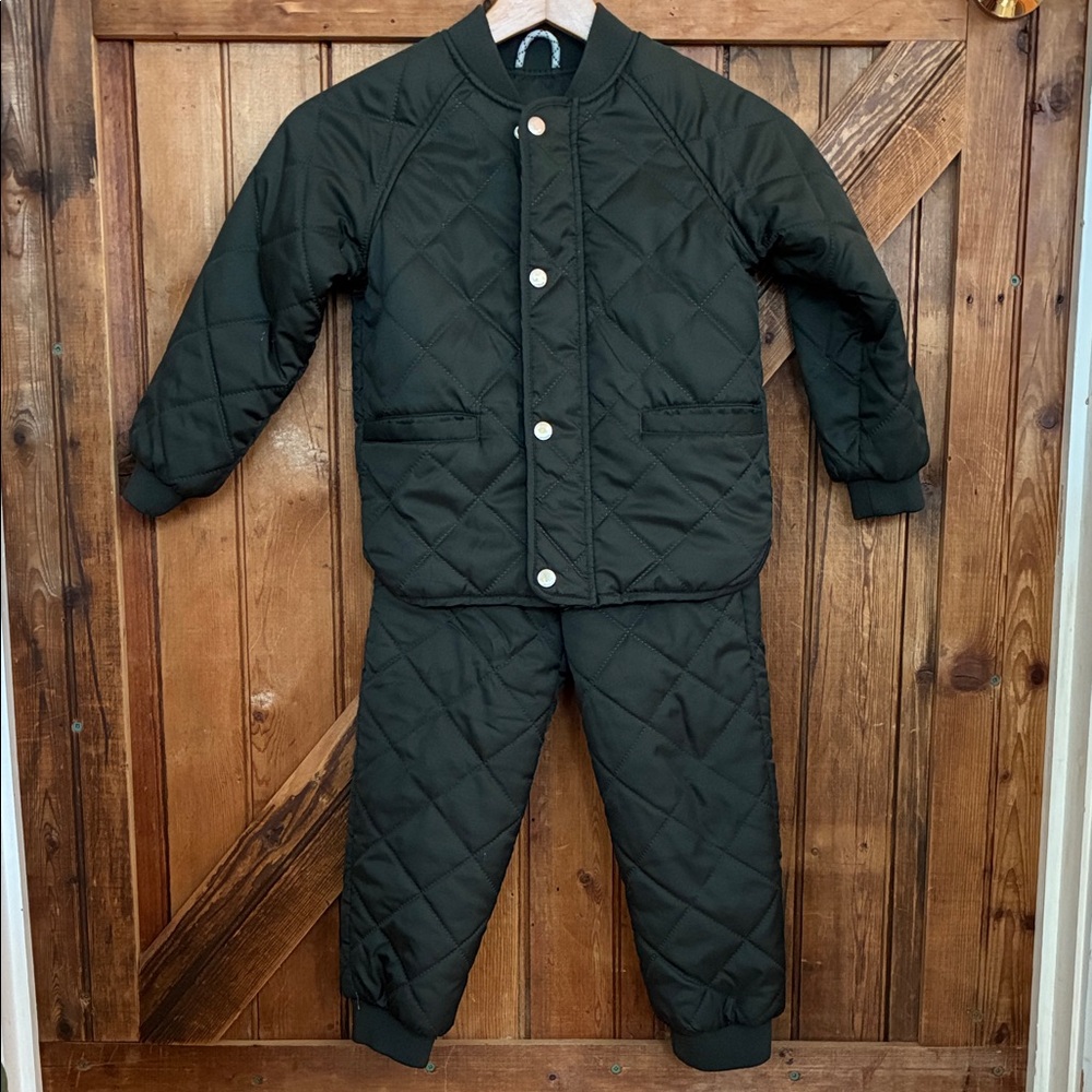 Liewood Kids Quilted Thermo Jacket & Pant Set - Forest Green, 5Y Unisex